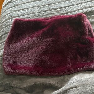Plush Burgundy Faux Fur Skirt